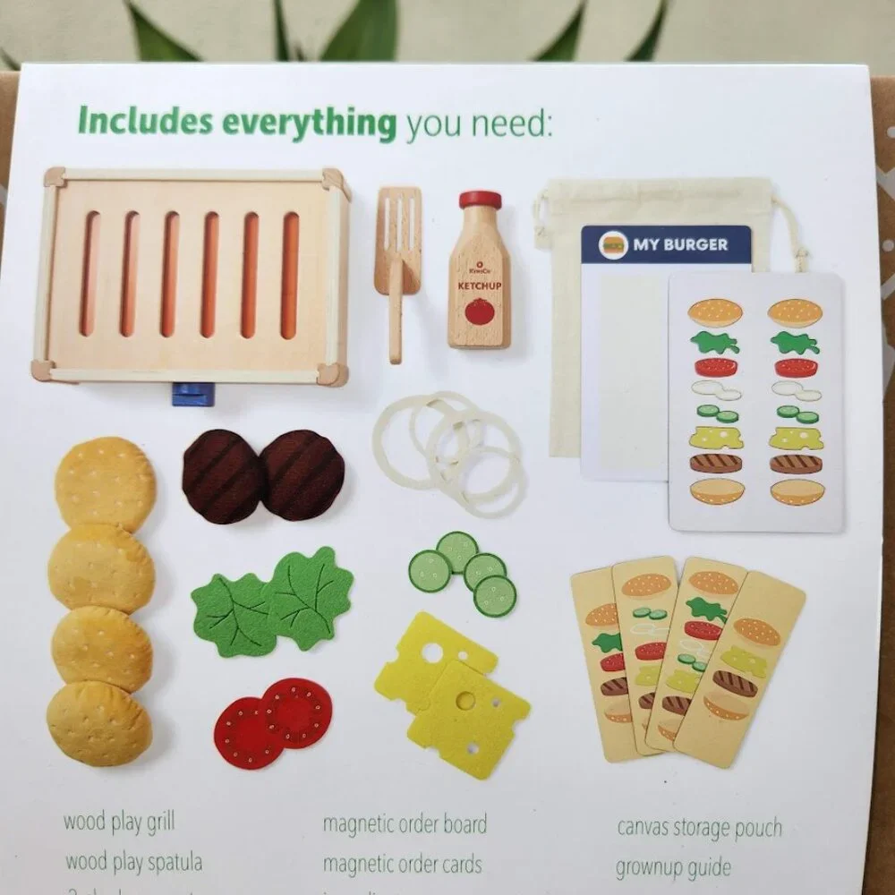 NEW KiwiCo Kiwi Co. Crate Build-a-Burger Grill Grilling Burger Kit Sequencing Pr